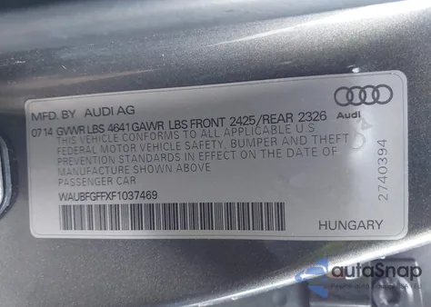 2015 Audi S3 2.0T Premium Plus z USA, uszkodzony, nr VIN WAUBFGFFXF1037469